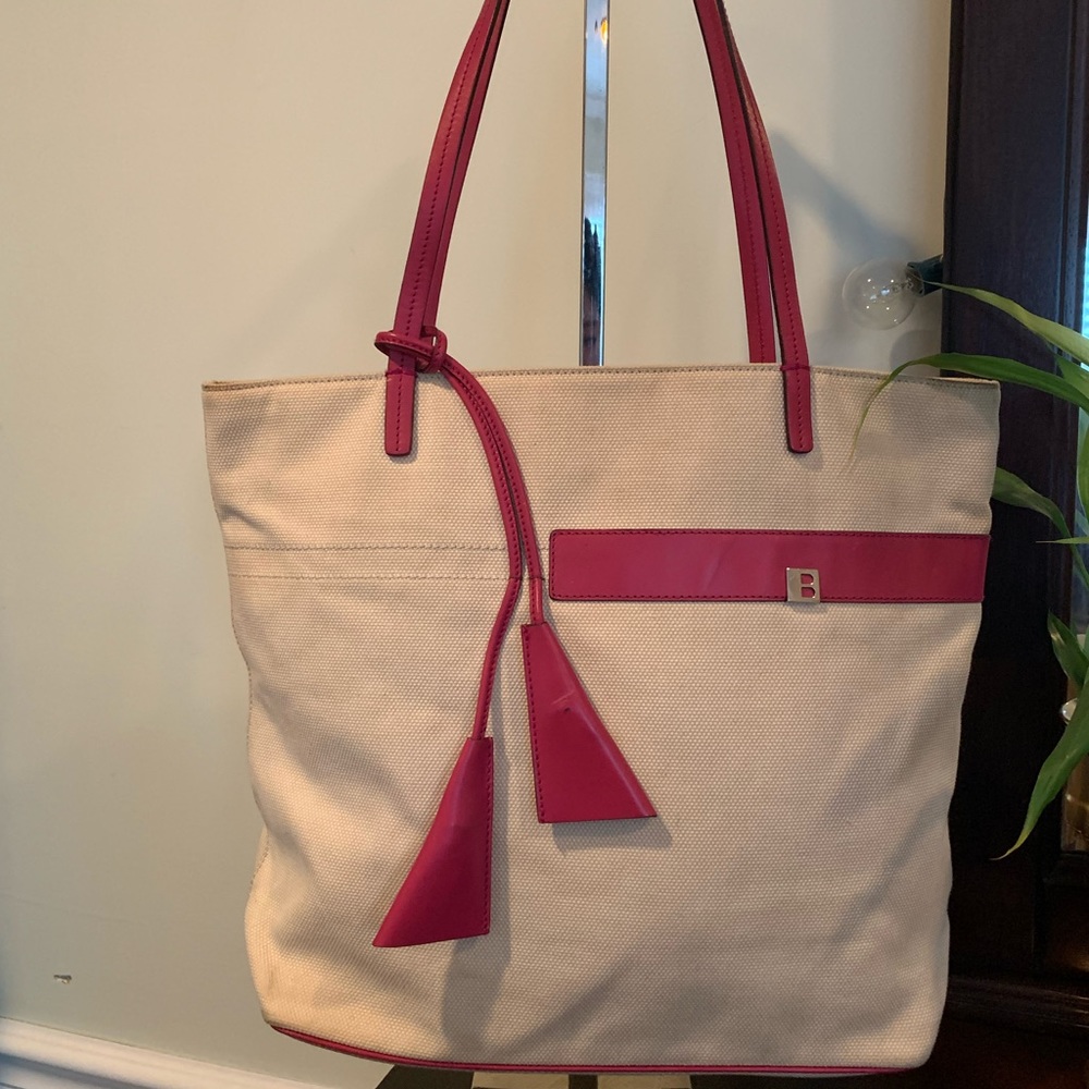 Bally White Denim Tote Bag